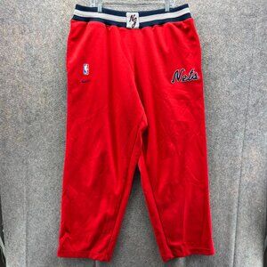 Nike Brooklyn Nets Pants Mens XXL Red Blue Trim NBA Warm Up Athletic Team Sports